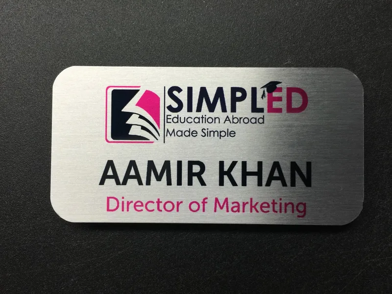 Brushed silver tag