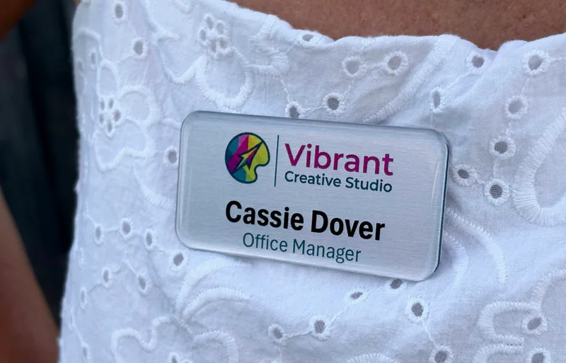 A finished nametag made by Nametag Ninja